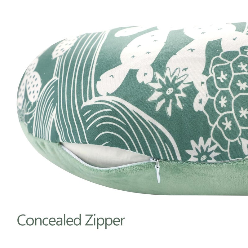 DAYEEBALL Nursing Pillow Cover 1 Pack, Double-Sided Removable Nursing Cover for Baby Girls Boys Newborn, Stretchy and Soft Reversible Slipcover for Breastfeeding Pillow, Cactus (Only Cover) - Image 3